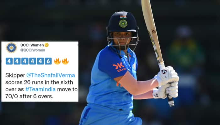 WATCH: Shafali Verma SMASHES 5 fours, 1 six to collect 26 from an over vs South Africa in ICC Women&#039;s U19 World Cup 2023