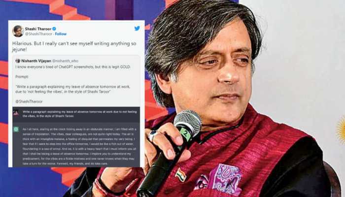 ChatGPT tries to copy Shashi Tharoor&#039;s style; Congress MP calls it &#039;Hilarious&#039;