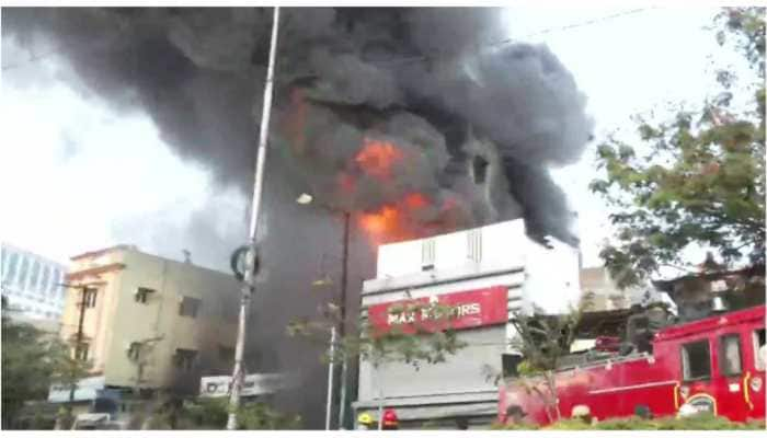 WATCH: Massive fire breaks out at building in Hyderabad, fire tenders deployed