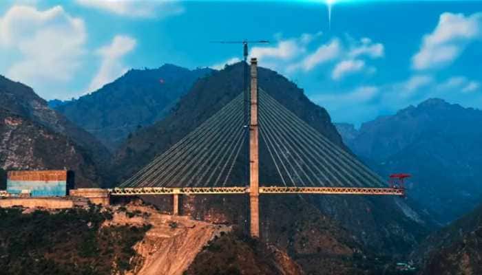 Indian Railways: India&#039;s first cable-stayed rail bridge in J&amp;K nears completion - WATCH Video