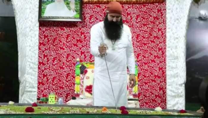 Rape Convict Ram Rahim Cuts Cake With Sword, Video Goes Viral