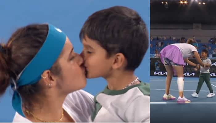Watch: Sania Mirza Hugs and Kisses Son Izhaan After Entering Mixed Doubles Final at Australian Open 2023, Video Goes Viral