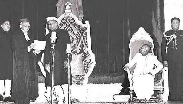 President Rajendra Prasad (centre) and C Rajagopalachari, the last governor-general of India at First Republic Day Celebrations on Jan 26, 1950