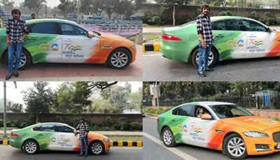 Gujarat Man Covers Jaguar Car With G20-Themed Colours, Drives to Delhi to Spread Awareness