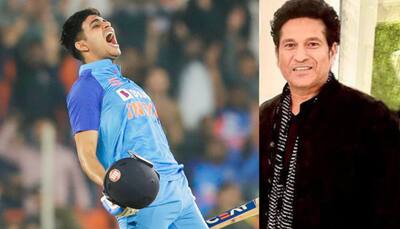 IND vs NZ 3rd T20I: Shubman Gill Slams Maiden T20I ton with Sachin Tendulkar Present in Ground, Twitter Reacts
