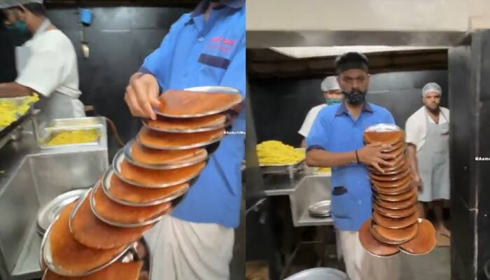 Waiter Serves 16 Plates of Dosa at Once; Anand Mahindra Impressed With Balancing Skills - Watch Viral Video