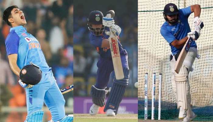 Shubman Gill (from left), Virat Kohli and Rohit Sharma. (Source: Twitter)