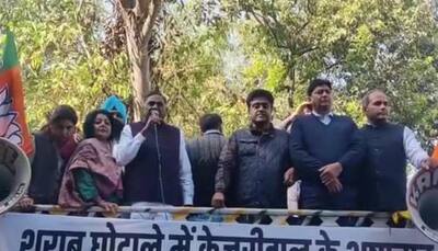 Delhi excise scam: BJP Protests at AAP Office, Demands Arvind Kejriwal's Resignation