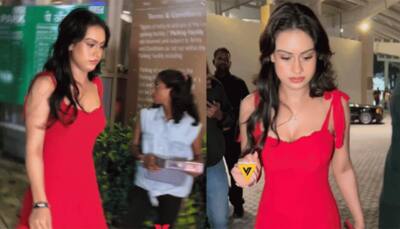 Ajay Devgn's daughter Nysa Devgan Steps Out in Red Dress, Spotted With Orry, Mahikaa Rampal, Video Inside