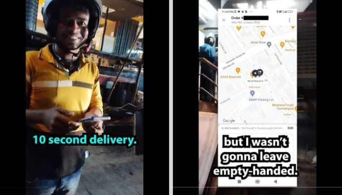 YouTuber in Bengaluru Received Swiggy Order From McDonald&#039;s in 10 Seconds; But There&#039;s a Twist | Watch