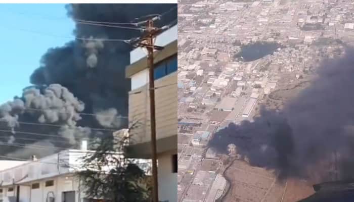 Massive Fire Engulfs Factories in Indore, Smoke Visible for Miles - Watch