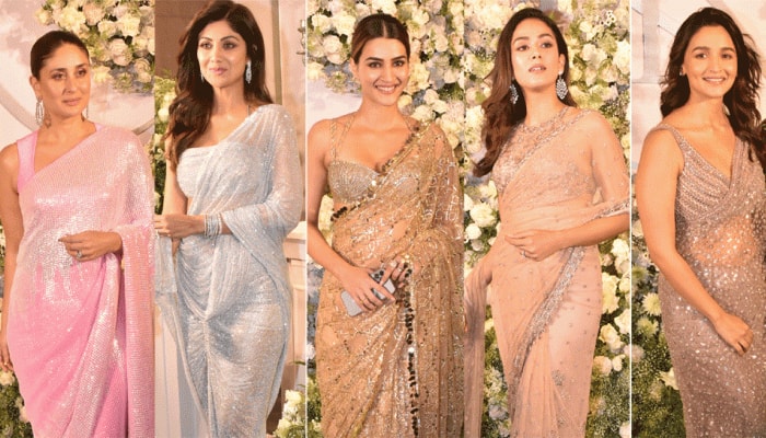 Sidharth Malhotra, Kiara Advani Grand Wedding Reception: Alia Bhatt, Kareena Kapoor, Shilpa Shetty, Kajol Dazzle in Saree 