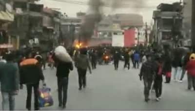Agitating Transport Workers Set Police Vehicles on fire in Nepal - Watch