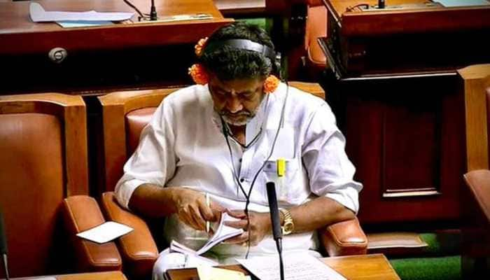 &#039;People Have Been Fooled&#039;: Karnataka Congress Leaders Attend Budget Session With Flowers Behind Ears - WATCH