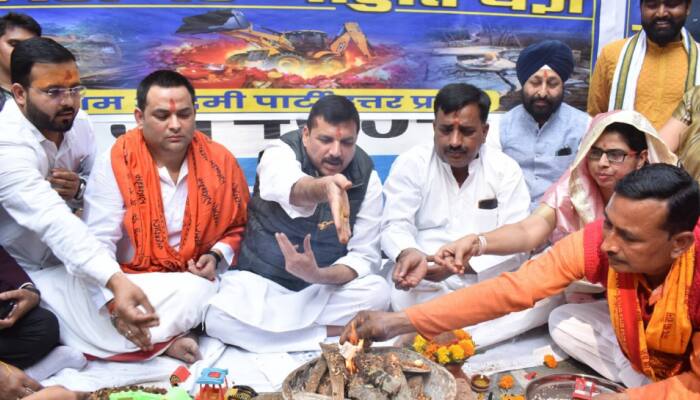 Kanpur Dehat Case: AAP Performs &#039;Bulldozer Ahuti Yagya&#039;, Compares BJP Govt With &#039;Taliban&#039;