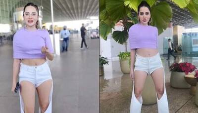Urfi Javed Wears Upside-Down T-shirt and Ripped Jeans to the gym, Gets Trolled Again for her Bizarre Outfit- Watch 