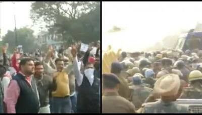Haryana Govt Employees Protesting for Restoration of Old Pension Scheme Face Police Water Cannons