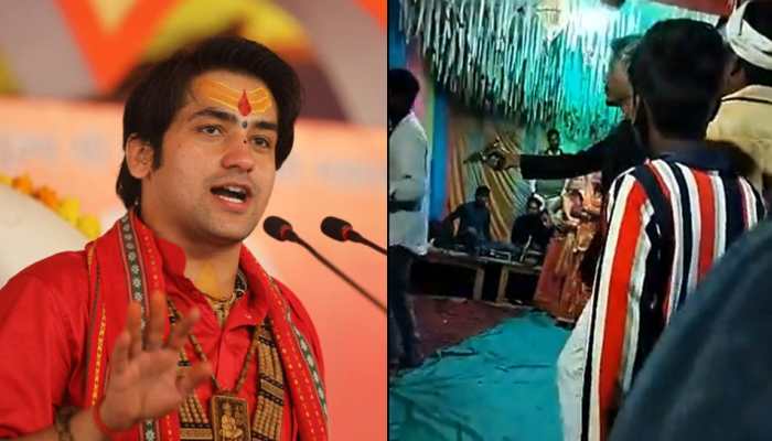 Viral Video: Bageshwar Dham 'Godman' Dhirendra Shastri's Abusive Brother Crashes Wedding in MP's Chhatarpur With Pistol in Hand