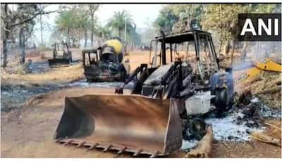 Chhattisgarh: Vehicle, Road Construction Machinery set Ablaze by Naxals in Kanker