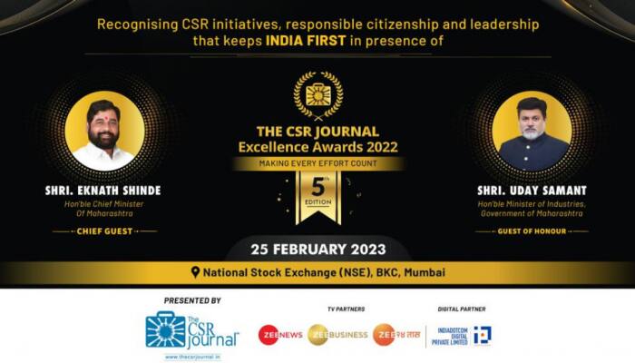 Fifth Edition of CSR Journal Excellence Awards to be Hosted on 25th February at NSE Mumbai