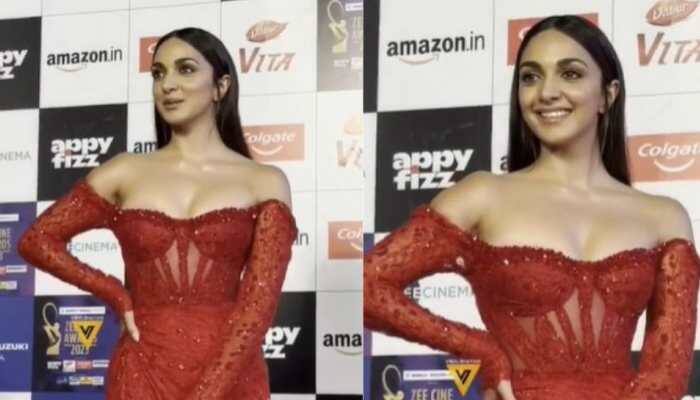 Kiara Advani Stuns In Red Thigh-High Slit Gown, Netizens Troll Her Saying, ‘Reception Ka Gown Late Deliver Hua’ - Watch