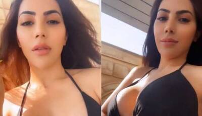 Nikki Tamboli Sets Temperatures Soaring In Black Bralette, Flaunts Sexy Curves In New Video- Watch  