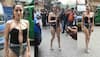 Urfi Javed Wears Transparent Dining Table Plastic Sheet As Skirt Over Risque Black Monokini, Trolls Call Her 'Pagal' - Watch