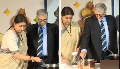 Bill Gates’ Video Of Giving Tadka To Super Food "Khichdi" With Smriti Irani Goes Viral - Watch