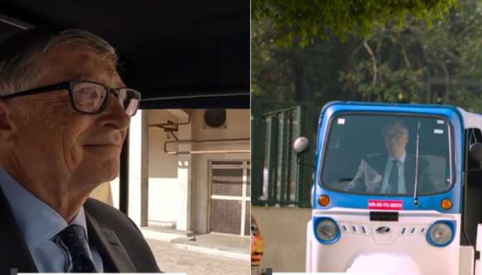 Inspiring...' Says Billionaire Bill Gates After Riding Mahindra Electric  Rickshaw: WATCH | Electric Vehicles News | Zee News