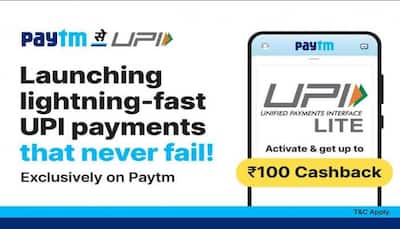 Paytm enables lightning fast payments that never fail for its users - offers up to ₹100 cashback on UPI LITE activation