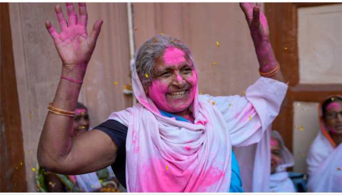 Vrindavan Widows Break Glass Ceiling, Celebrate Holi For 1st Time Ever At Gopinath temple In Vrindavan