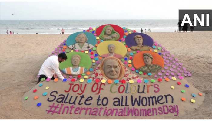 Happy Women&#039;s Day 2023: Sand Artist Sudarsan Pattnaik Creates 7-Foot Tall Sculpture At Puri Beach, Pics Go Viral