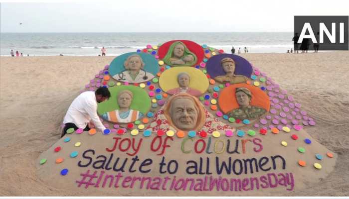 Happy Women's Day 2023: Sand Artist Sudarsan Pattnaik Creates 7-Foot Tall Sculpture At Puri Beach, Pics Go Viral