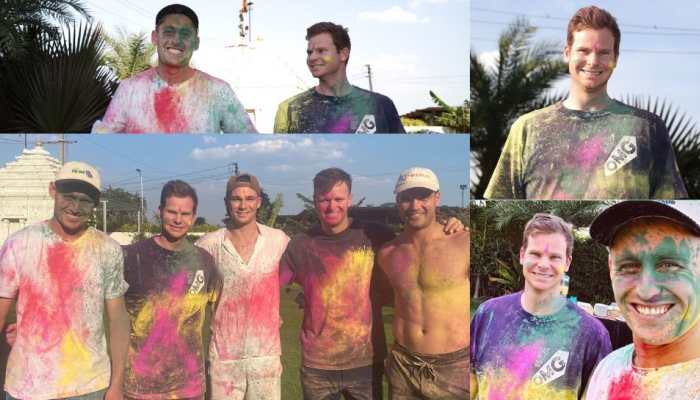 Steve Smith's Australian Cricket Team Celebrates Holi in Ahmedabad Ahead Of IND vs AUS 4th Test - In Pics