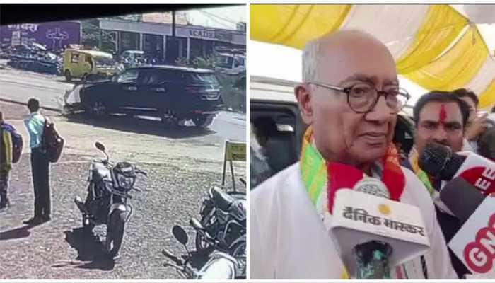 Motorcycle Collides With Congress MP Digvijaya Singh&#039;s Car; Biker Hospitalised