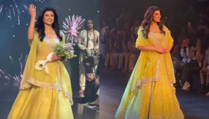 Sushmita Sen Stuns In Yellow Lehenga, Walks Ramp For The First After Suffering Heart Attack- Watch Viral Video 