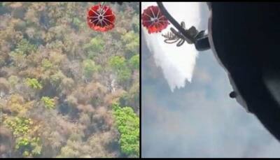 Watch: Indian Air Force Mi-17 Helicopter Dispenses 25,000 Litre Water To Douse Goa Forest Fire