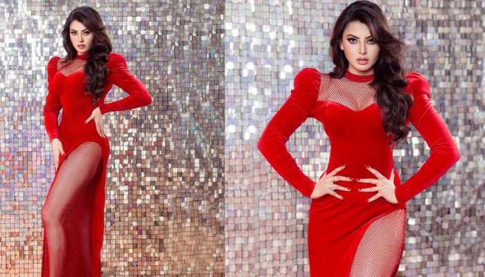 Urvashi Rautela Sizzles in Red Hot Thigh High Slit Cut Dress, Diamonds And Heels Worth Almost Rs 8 Lakh - Proof Inside