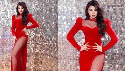 Urvashi Rautela Sizzles in Red Hot Thigh High Slit Cut Dress, Diamonds And Heels Worth Almost Rs 8 Lakh - Proof Inside