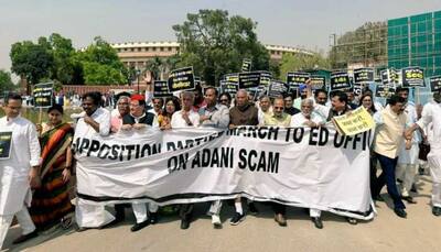 Watch: Opposition MPs March To ED Office Demanding Probe On Adani Allegations