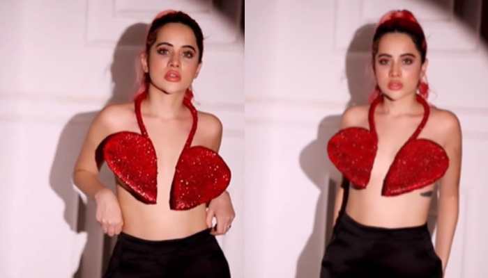 Urfi Javed Goes Topless Again, Poses In Broken Heart-Shaped Cutouts, Fans Say ‘Dil Tut Gaya’- Watch  