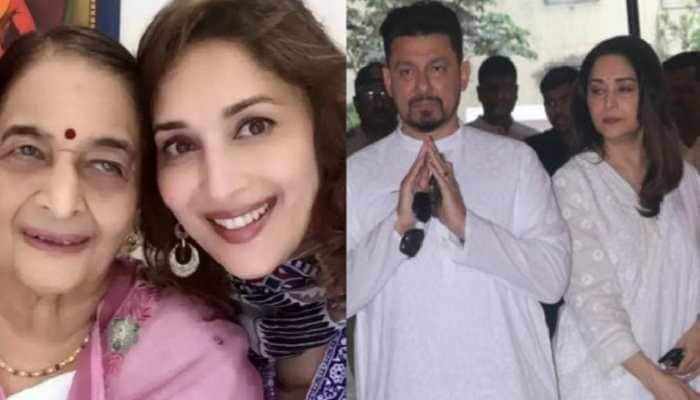 Jackie Shroff, Vidya Balan Join Madhuri Dixit For Her Mother Snehalata Dixit&#039;s Prayer Meet