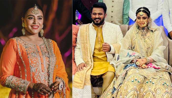 Swara Bhaskar Wears Lehenga By Pakistani Designer For Her Walima, Drops Pics | People News | Zee News