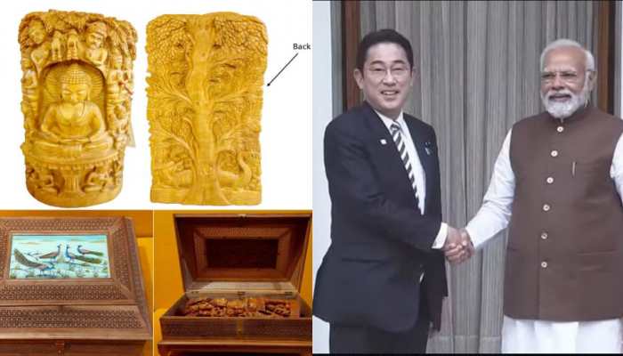 PM Narendra Modi Gifts Sandalwood Buddha Statue To Japan&#039;s PM Fumio Kishida