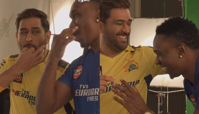 IPL 2023: MS Dhoni Teaches Dwayne Bravo How To Whistle; CSK Release Video - Watch