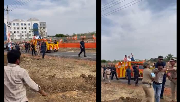 Security Breach In PM Narendra Modi&#039;s Karnataka Rally, Man Running Towards Convoy Detained - Watch