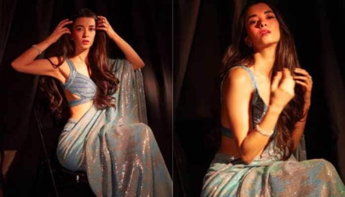 Saba Azad Looks Breathtaking In Shimmery Blue Saree, Don’t Miss Hrithik Roshan’s Reaction 