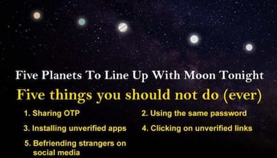 'Don't Have To Blame The Fault In Your Stars': Delhi Police Give 5 Cyber Safety Tips With a Hilarious Meme On Occasion Of 5 Planets Alignment