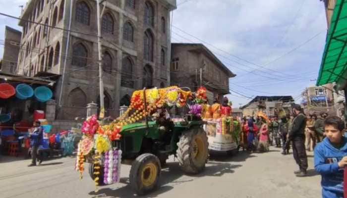 Kashmiri Pandits Take Out &#039;Shobha Yatra&#039; In Srinagar To Celebrate Ram Navami