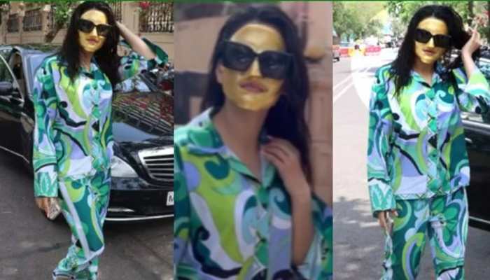 Urvashi Rautela Gets Papped With 24K Real Nanogold Face Mask On, Video Goes Viral - Watch